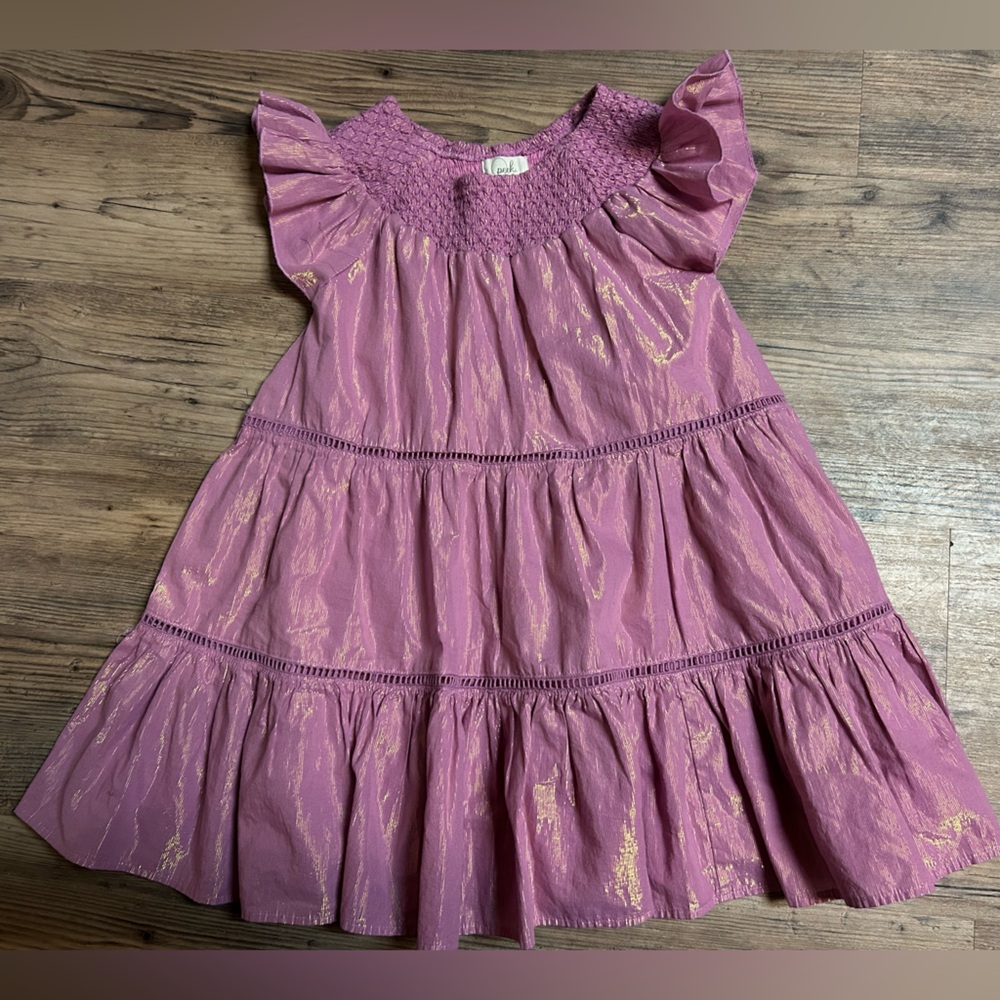 Peek Pink Dress with Gold Details size 12